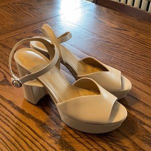 Marc Fisher MF Darcy nude platform heel sandal 9 leather